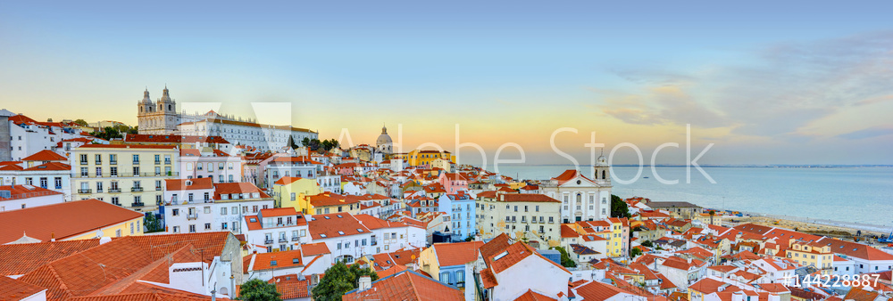 Lisbon Historical City Panorama, Alfama architecture