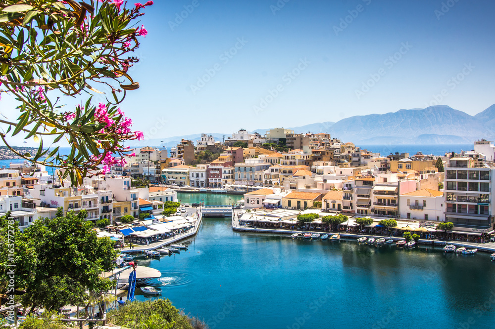 Agios Nikolaos City and Voulismeni Lake, Crete, Greece