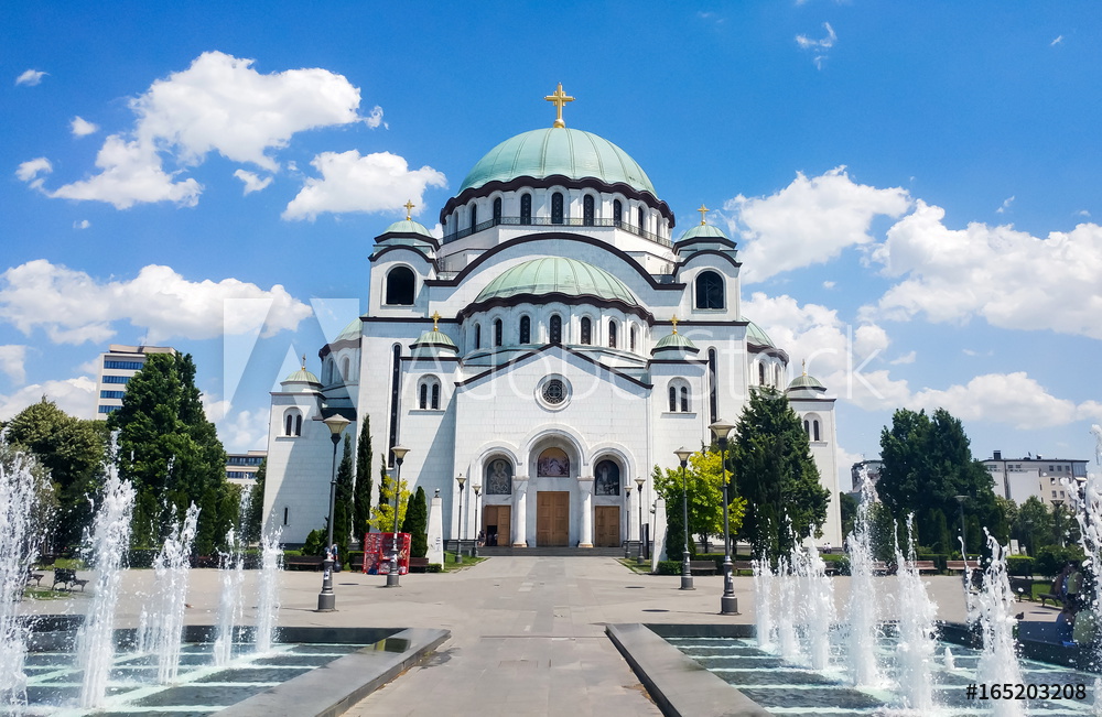Fotoobraz Kościół w Saint Sava w Belgradzie | obraz na płótnie beton architektoniczny
