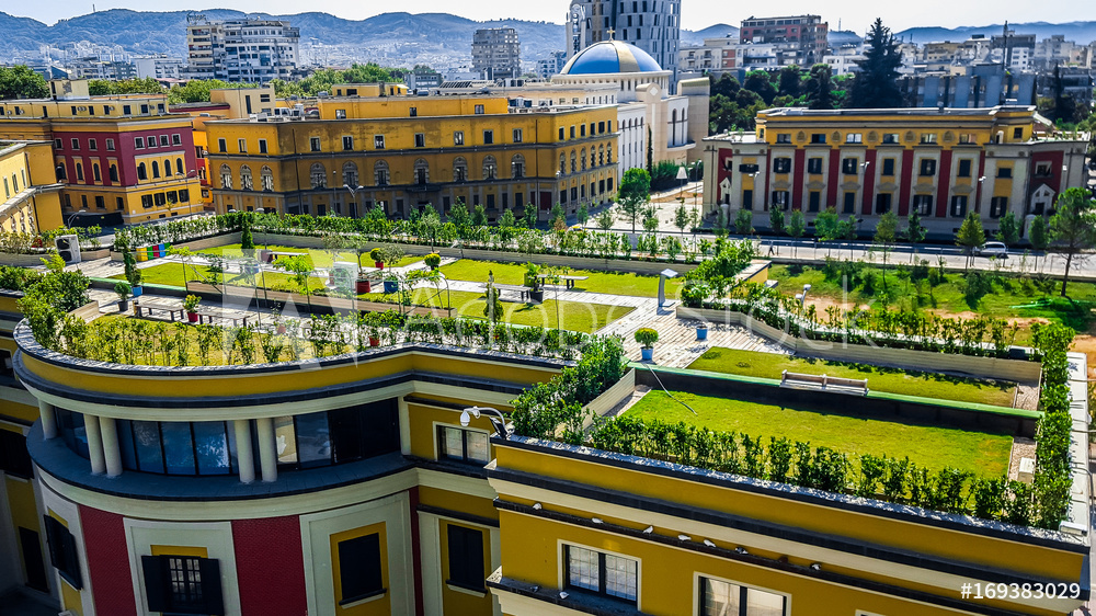 Obraz na płótnie Panoramic view of Tirana, Albania w salonie