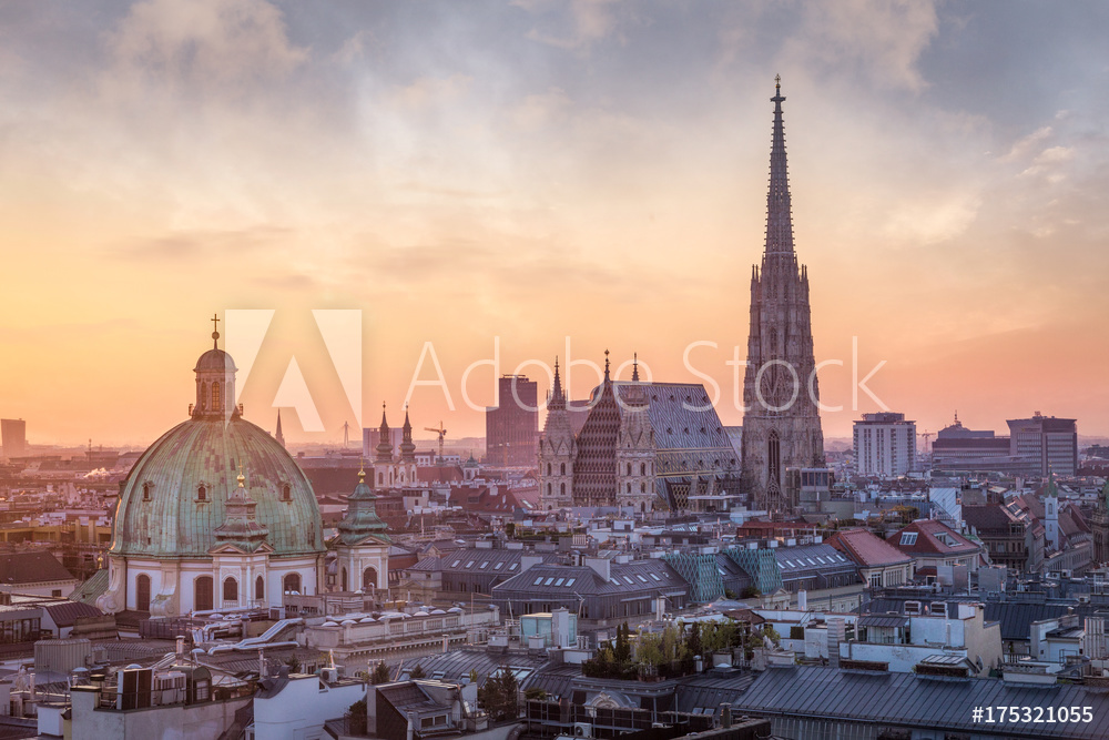 Vienna Skyline with St. Stephen's Cathedral, Vienna, Austria