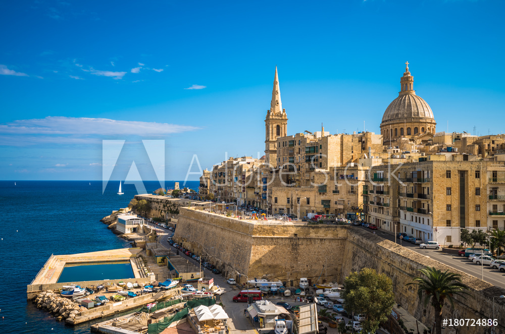 Obraz na płótnie View of Valletta, the capital of Malta w sypialni