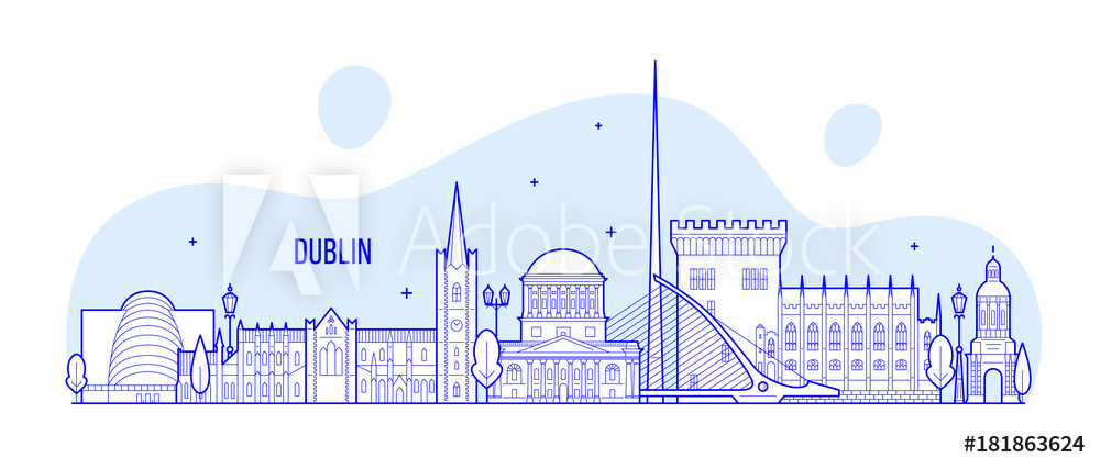 Dublin Irlandia wektorowa grafika | obraz na płótnie