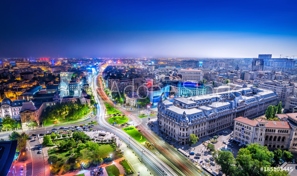 Bukareszt między dniem a nocą | Obraz na płótnie