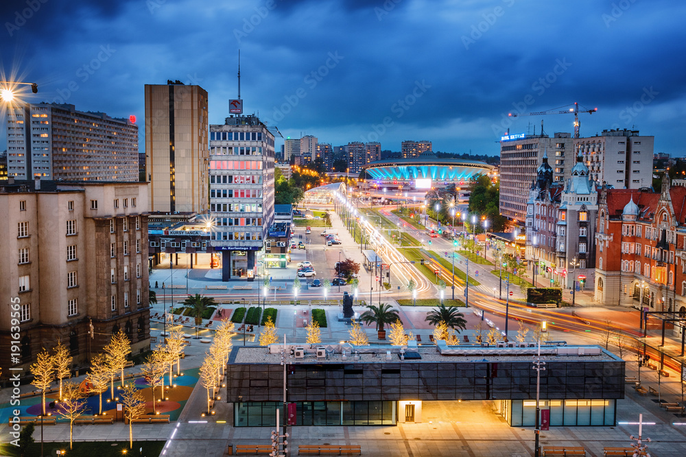 Obraz na płótnie Rynek Katowice w salonie