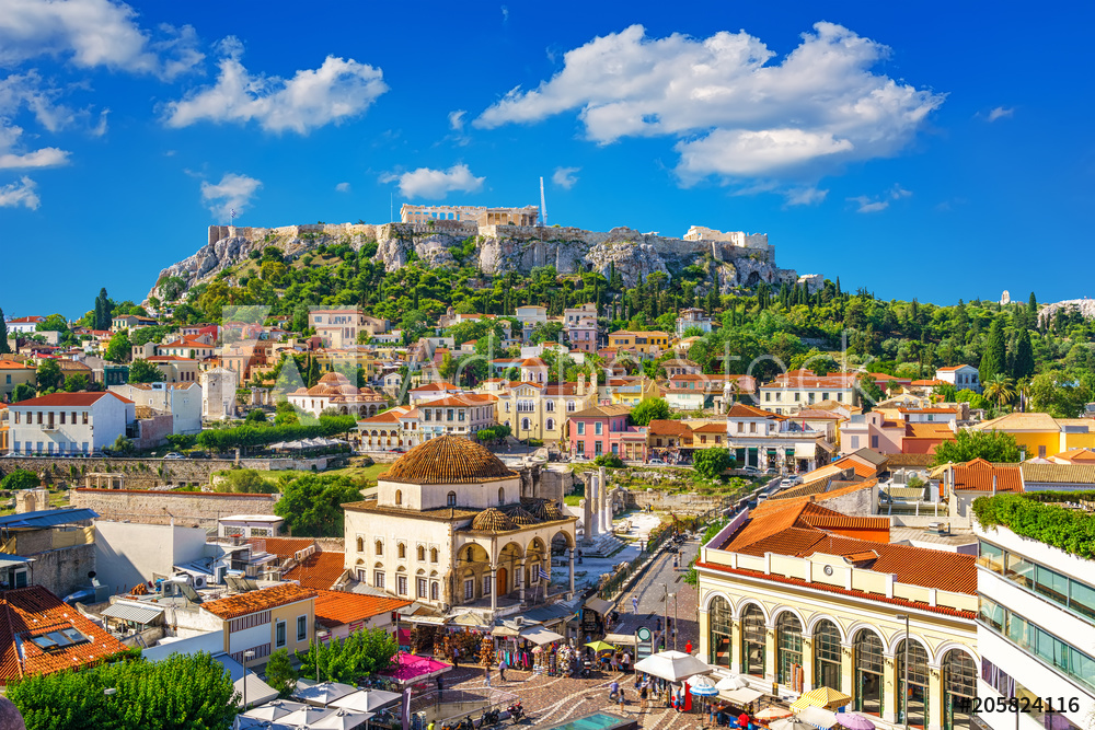 Obraz na płótnie View of the Acropolis from the Plaka, Athens, Greece w salonie