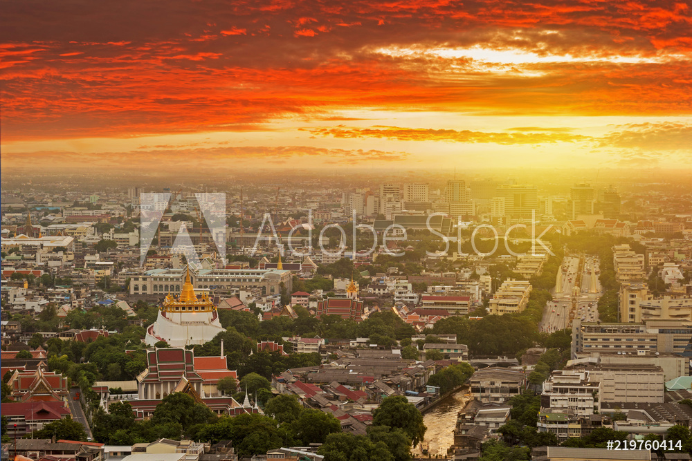 Fotoobraz Panorama Bangkoku beton architektoniczny