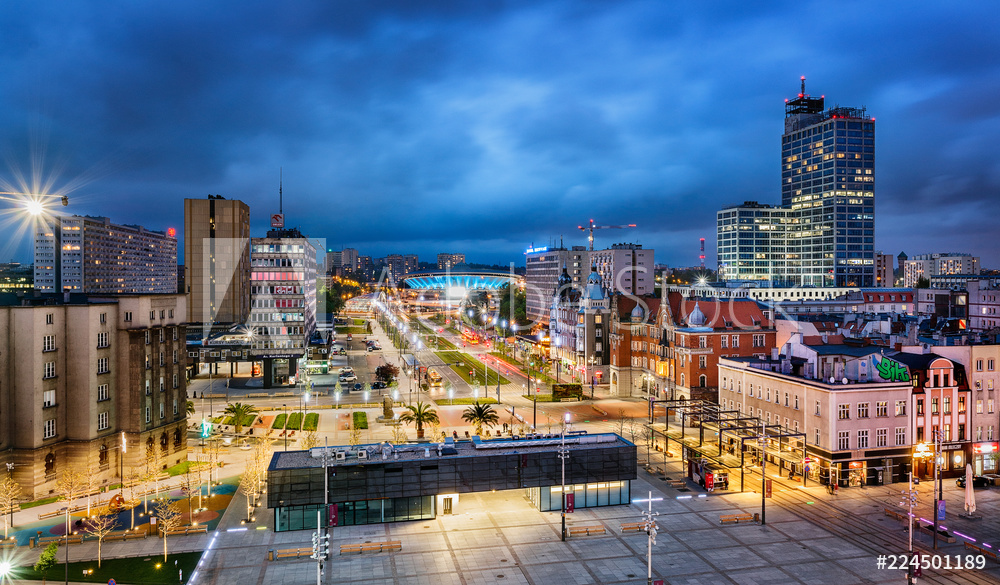 Obraz na płótnie Katowice centrum HDR  | fotoobraz w salonie