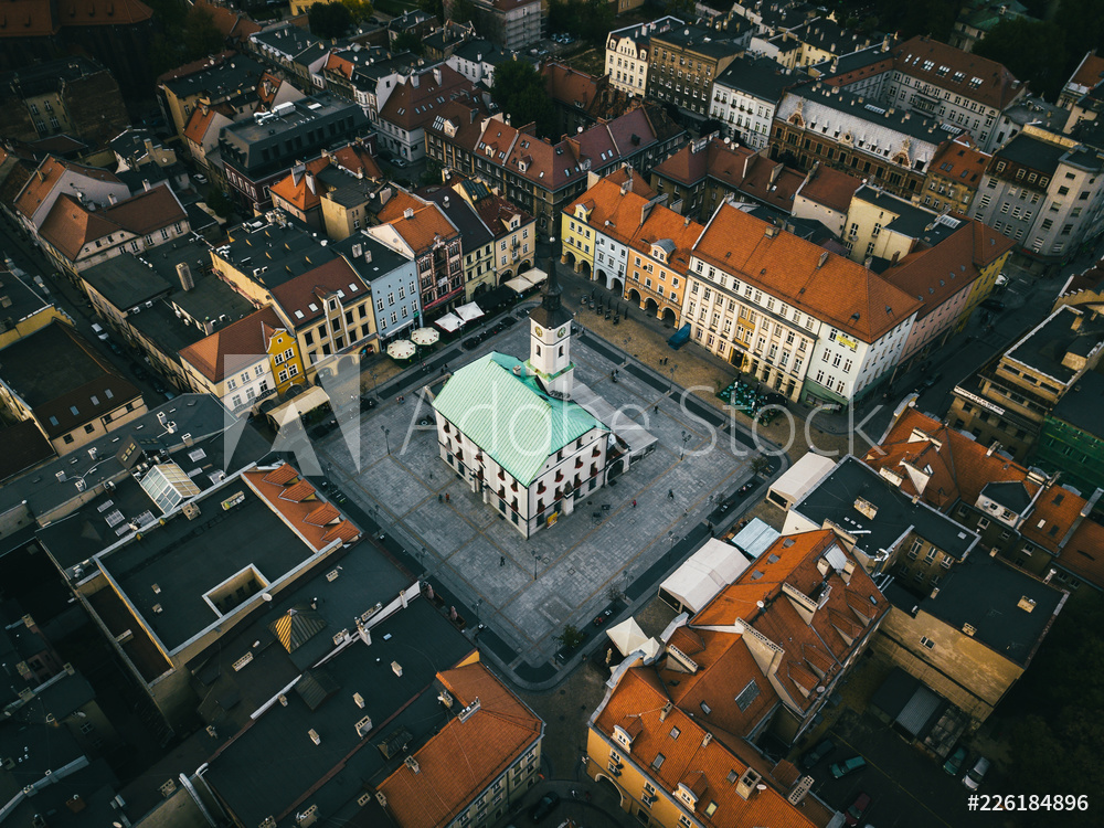 Obraz na płótnie Gliwice Rynek, fotografia z dronu | fotoobraz w salonie