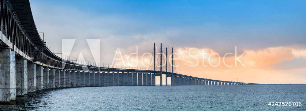 Obraz na płótnie The Oresund bridge panorama w salonie