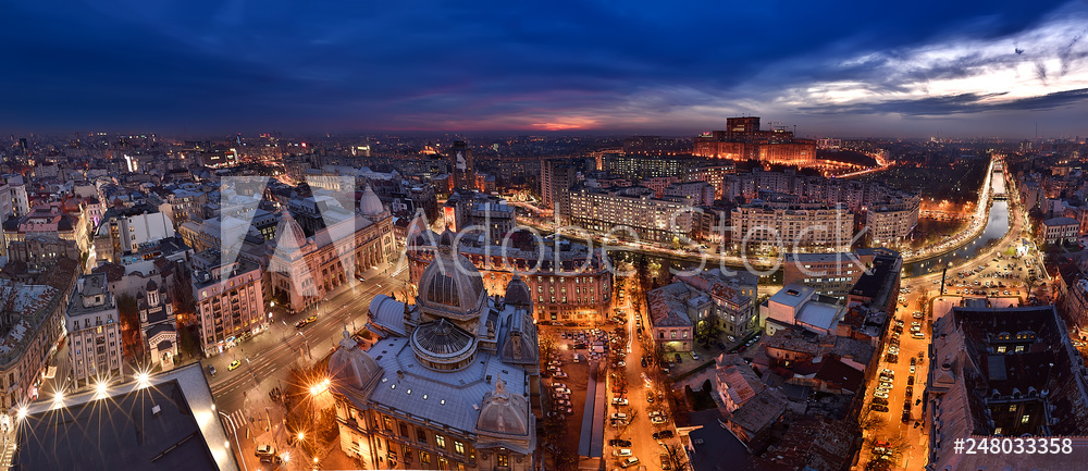 Panorama Bukaresztu, Rumunia | Obraz na płótnie