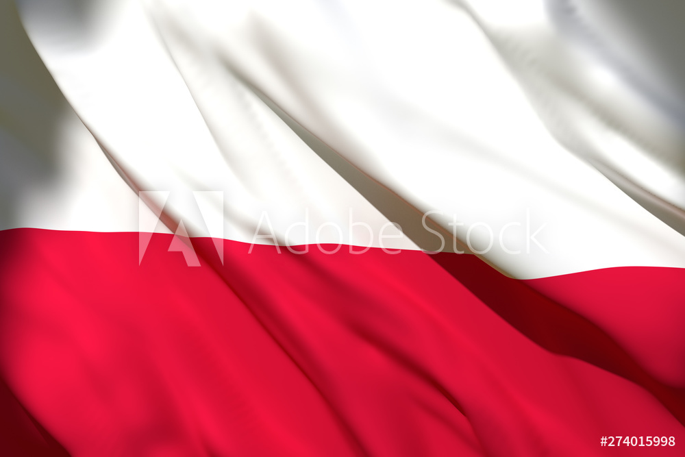 Obraz drukowany na płótnie 3d rendering of Poland flag