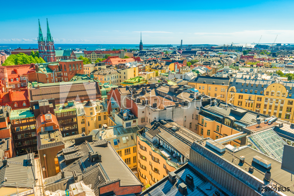 Obraz na płótnie Panoramiczny widok na Helsinki | Obraz na płótnie w salonie