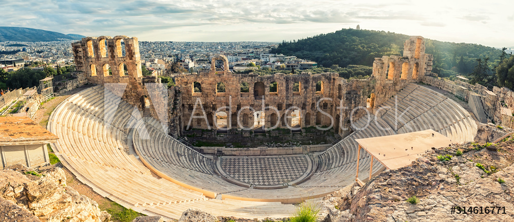 Obraz na płótnie Antique open air theatre in Acropolis, Greece. w salonie