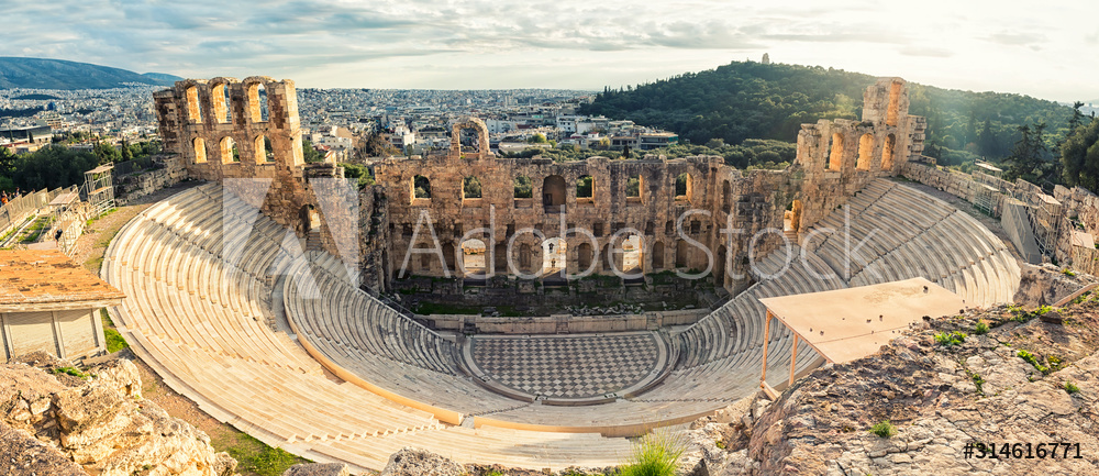 Antique open air theatre in Acropolis, Greece.