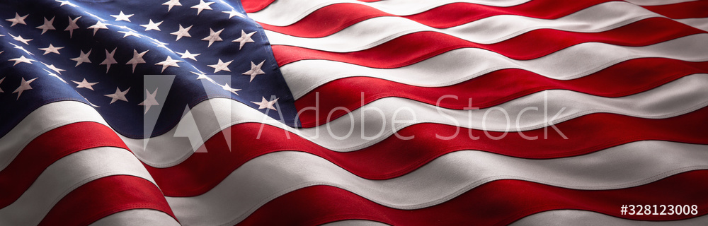 Obraz drukowany na płótnie American Wave Flag