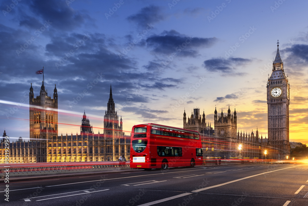 Obraz na płótnie Abbaye de westminster Big Ben London w salonie