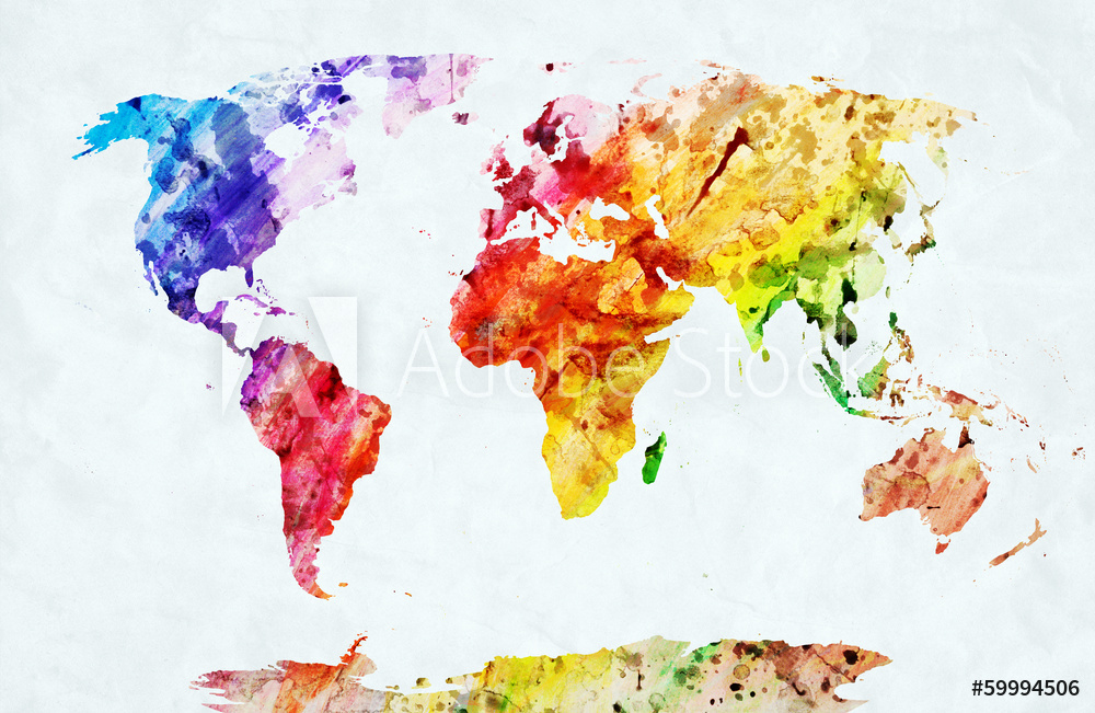 Kolorowa mapa świata