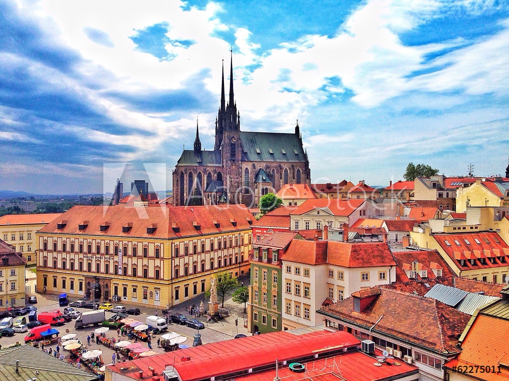 Widok na Brno panorama | obraz na płótnie