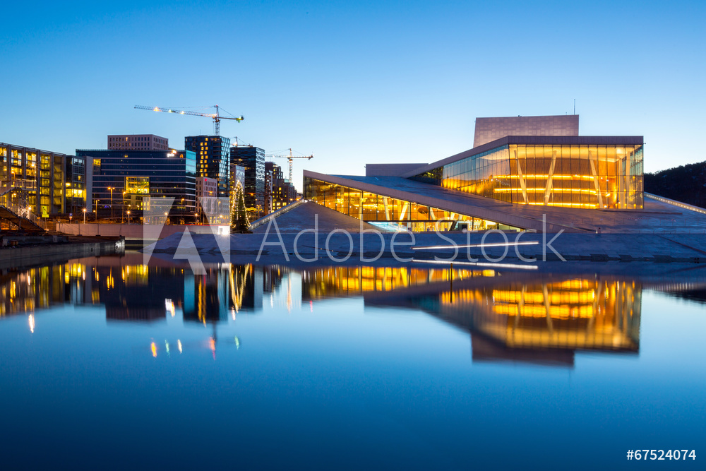 Obraz na płótnie Opera w Oslo Norwegia | fotoobraz w salonie