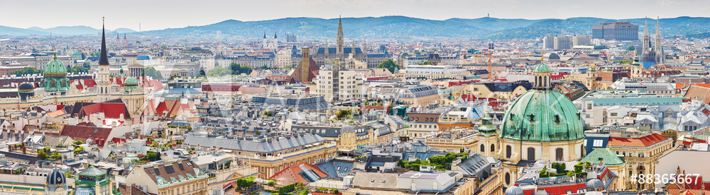 Obraz na płótnie Aerial view of city center of Vienna w salonie