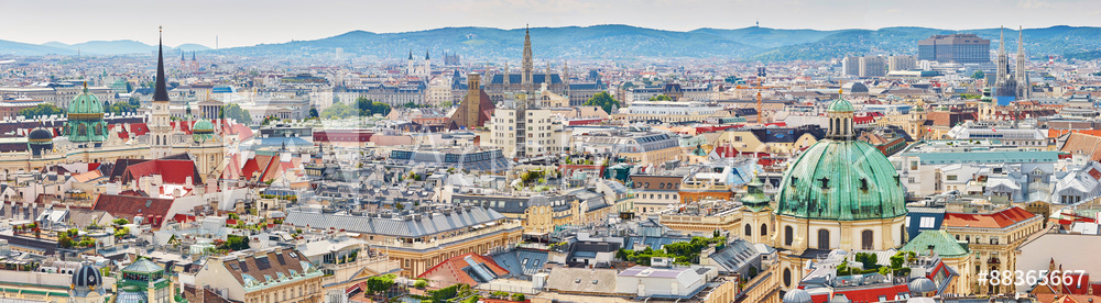 Aerial view of city center of Vienna