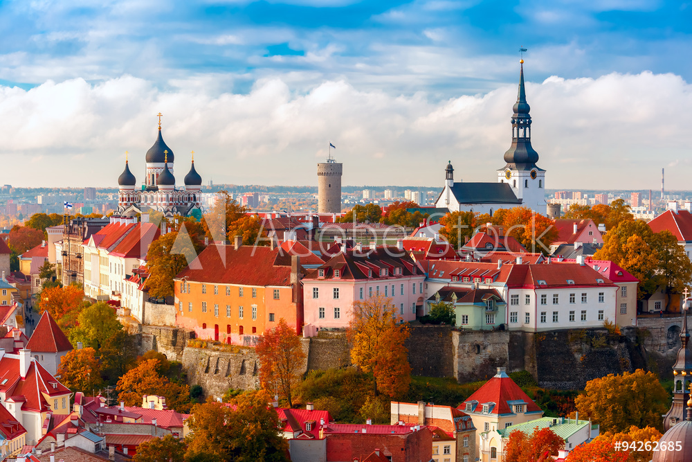 Widok z lotu ptaka stare miasto, Tallin, Estonia | fotoobraz