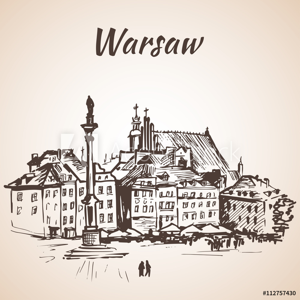 Fotoobraz Szkic Warszawy | Obraz na płótnie beton architektoniczny