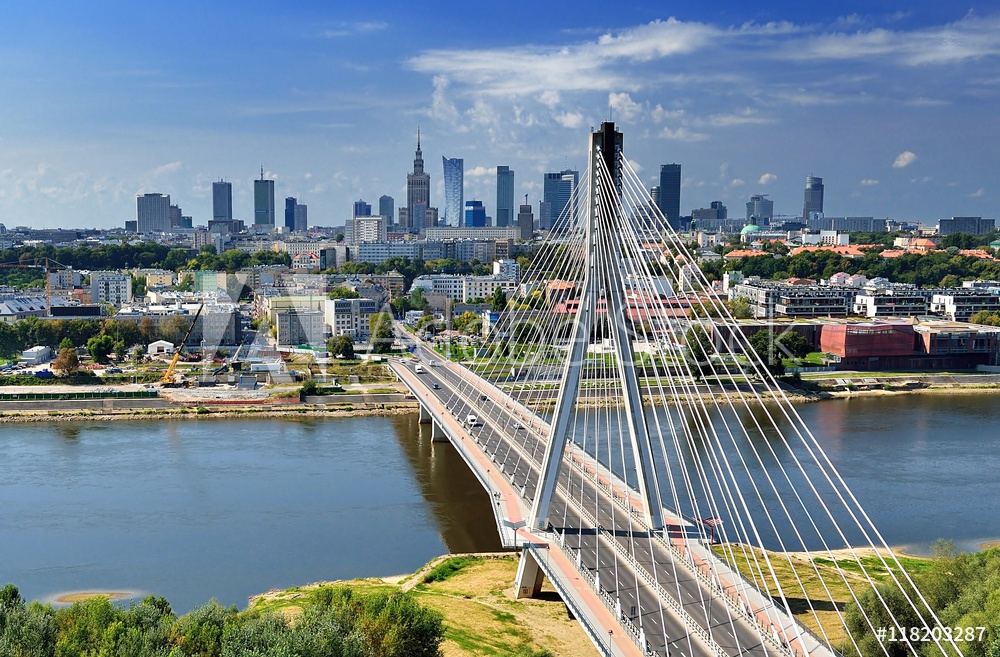 Most Świętokrzyski łączący Pragę Północ i Powiśle | Obraz na płótnie