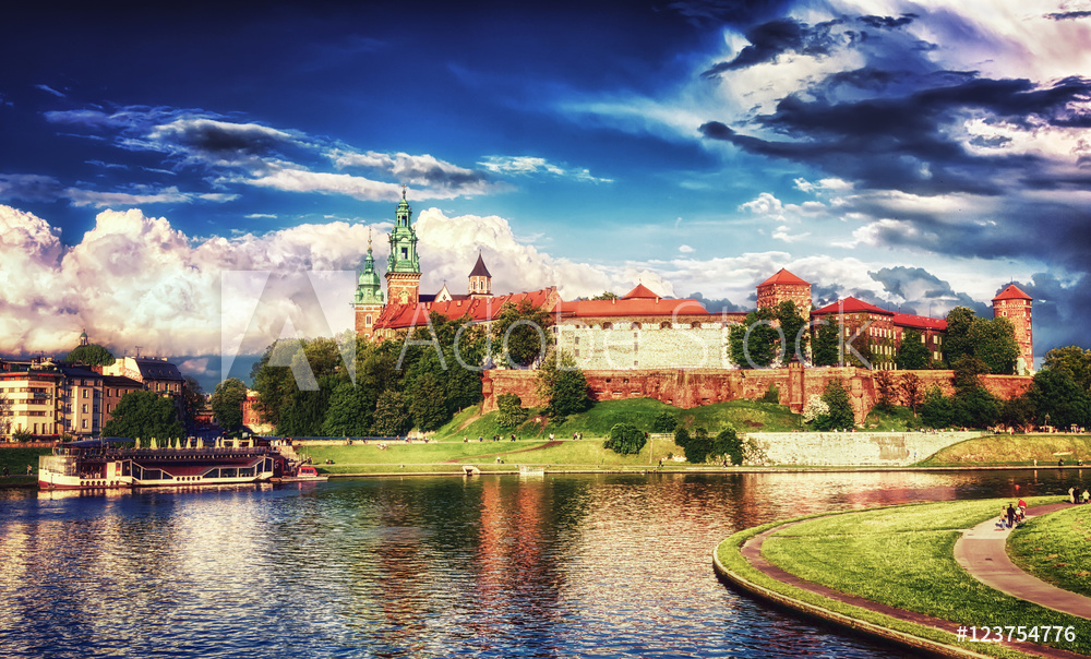 Obraz drukowany na płótnie Zamek na Wawelu w Krakowie HDR