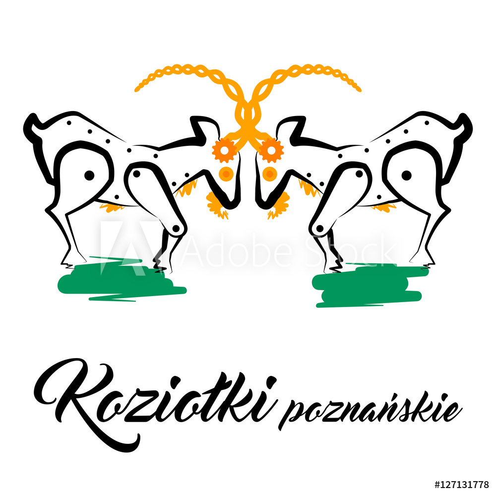 Obraz drukowany na płótnie Koziołki poznańskie logo