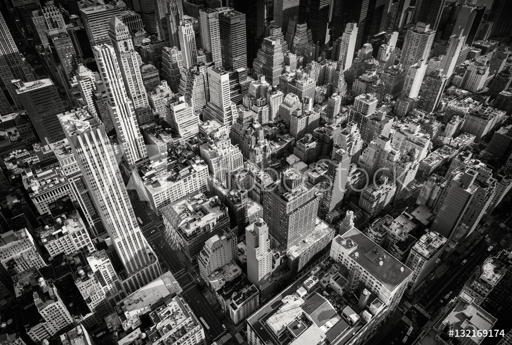 Obraz drukowany na płótnie Widok z drapacza chmur na Manhattan