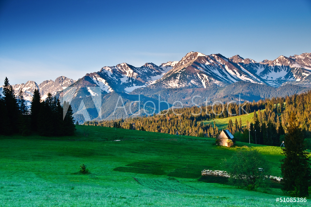 Obraz na płótnie Polish Tatra mountains panoram in the morning w salonie