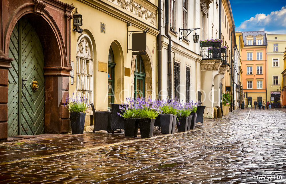 Obraz na płótnie Krakowska uliczka w salonie