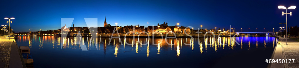 Obraz na płótnie Panorama Szczecina w salonie