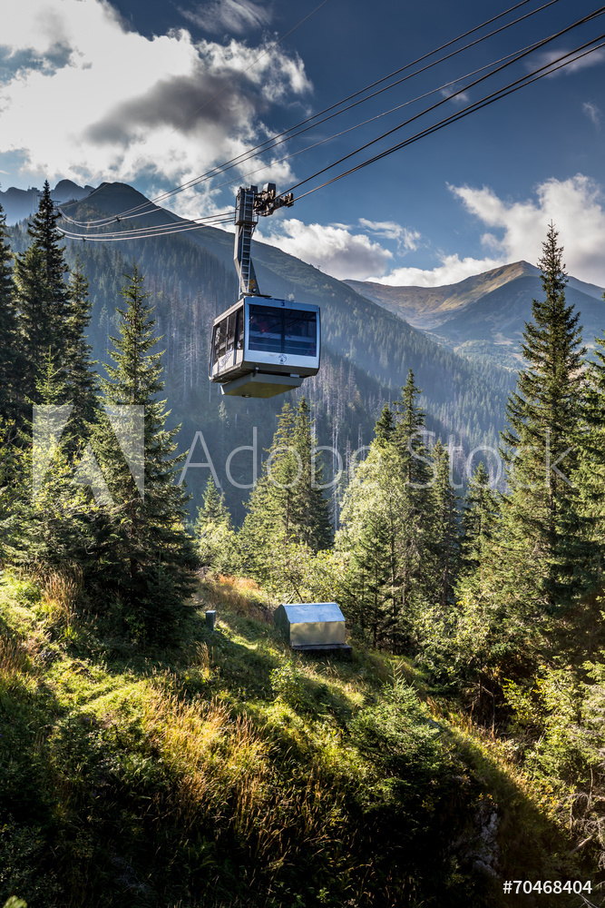 Cable car in Kasprowy Wierch peak in Tatra mountains, Poland.