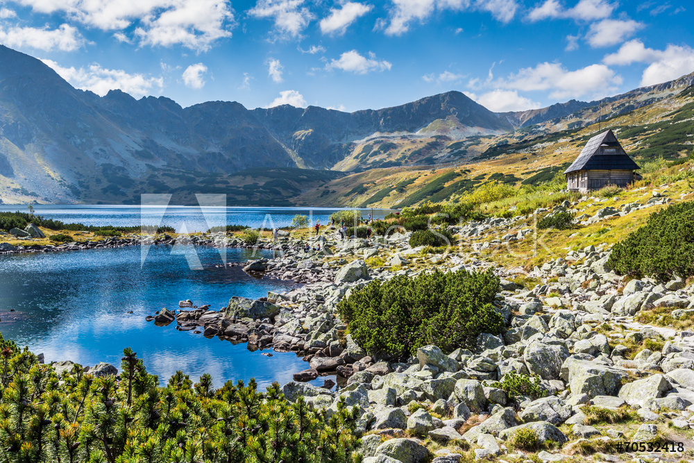 Mountain lake in 5 lakes valley in Tatra Mountains, Poland.