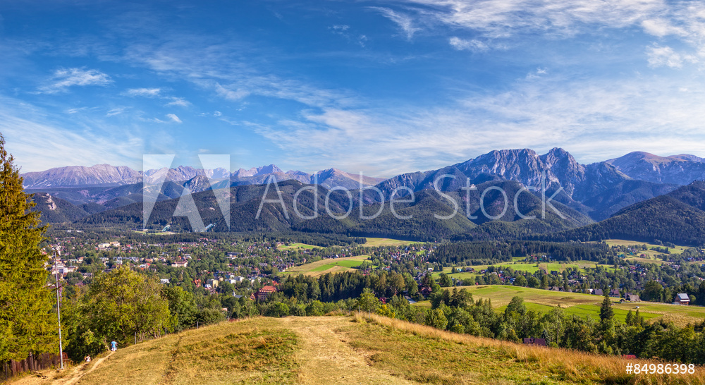 View from Gubalowka on the Tatra Mountains, Poland.