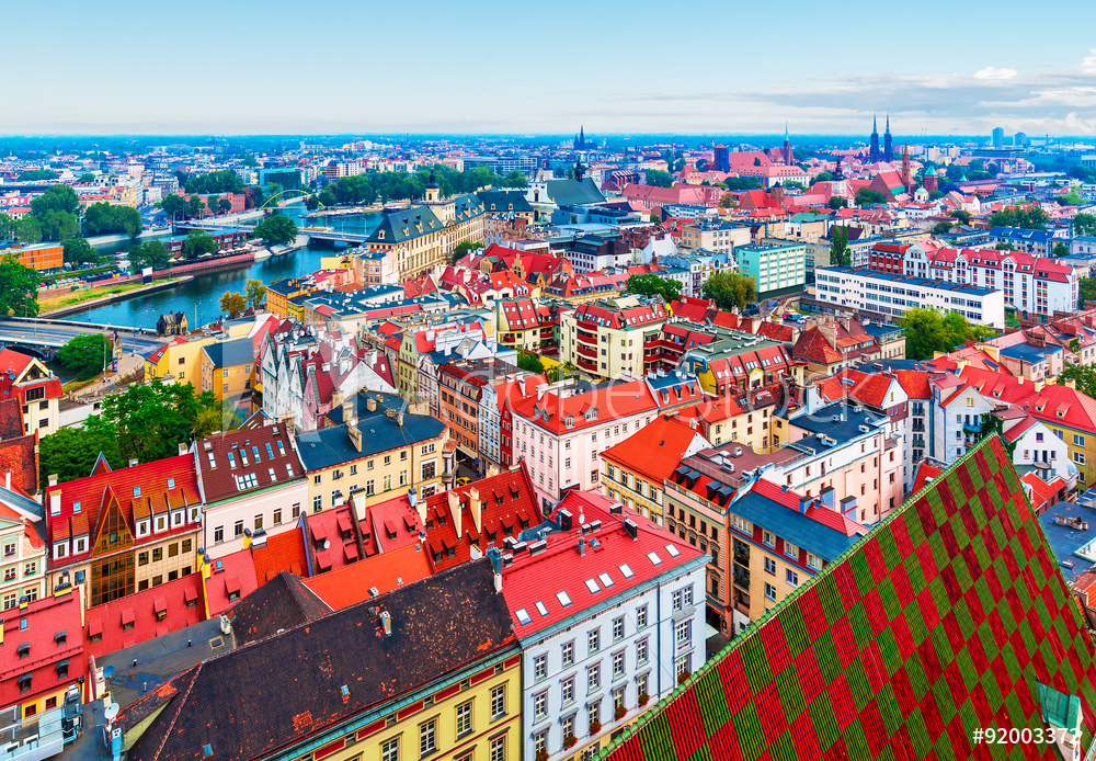 Panorama Wrocławia z powietrza