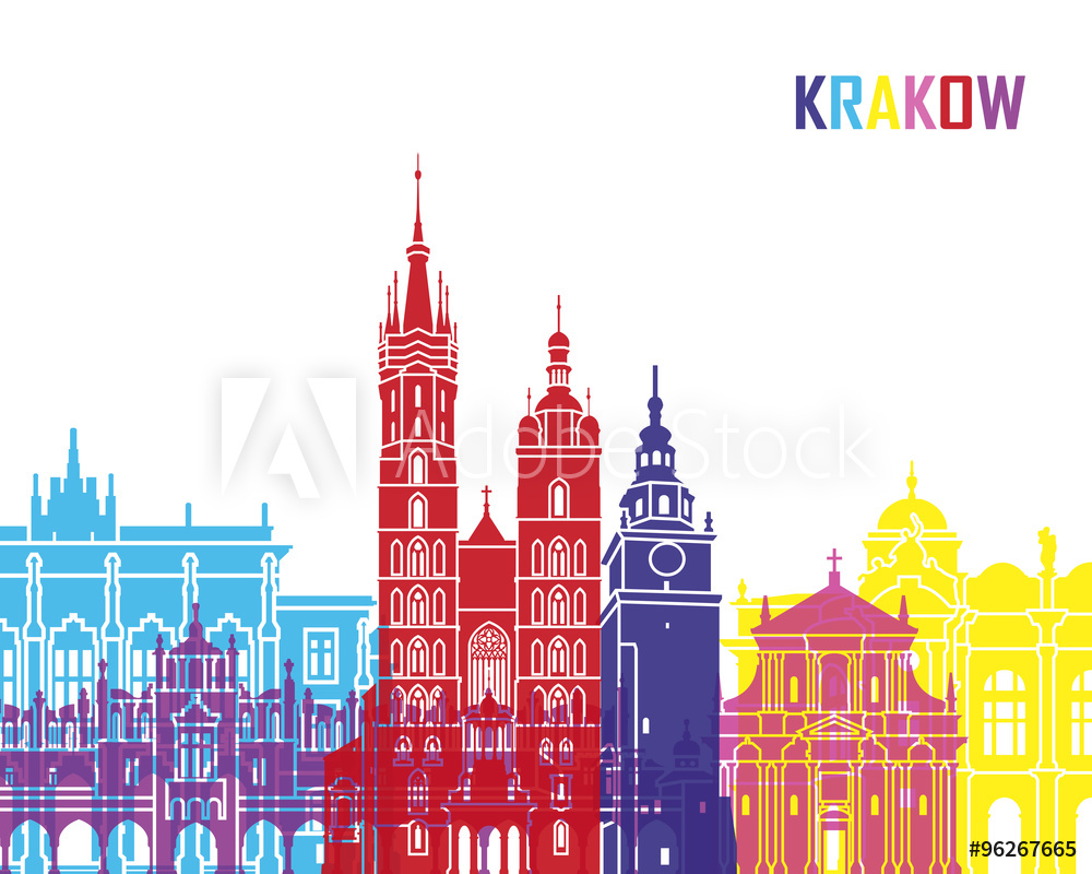 Obraz na płótnie Kraków, kolorowe miasto w sypialni
