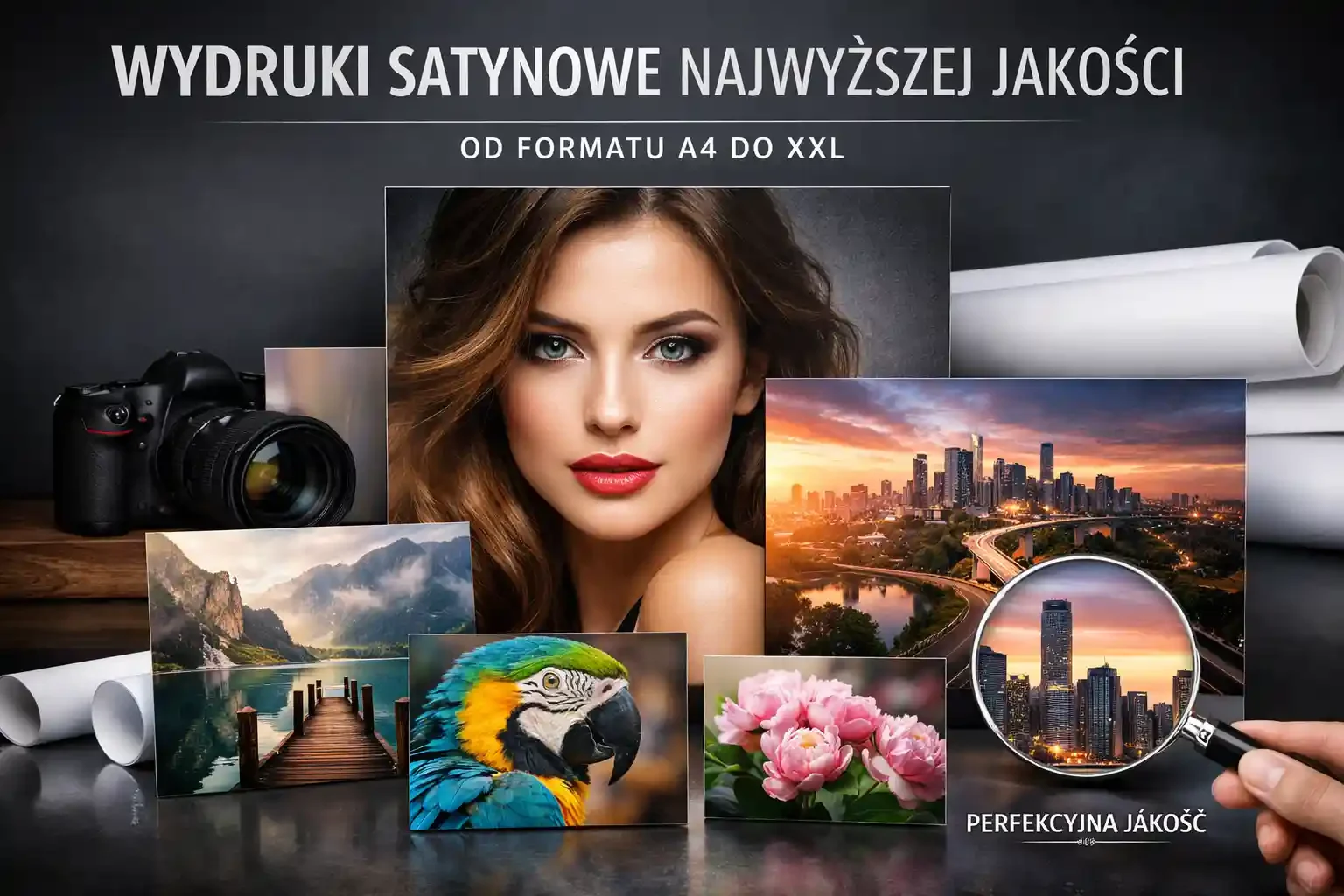 Wywoływanie zdjęć online — profesjonalne odbitki A4, A3, A2 na papierze satynowym Luster RC 255 g/m², Canon LUCIA PRO, GaleriaDruku