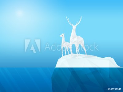 Grafika jelenia na górze lodowej
